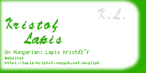 kristof lapis business card